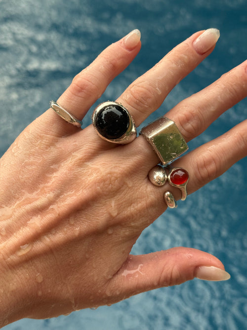 CARNELIAN RING + WATER DROP
